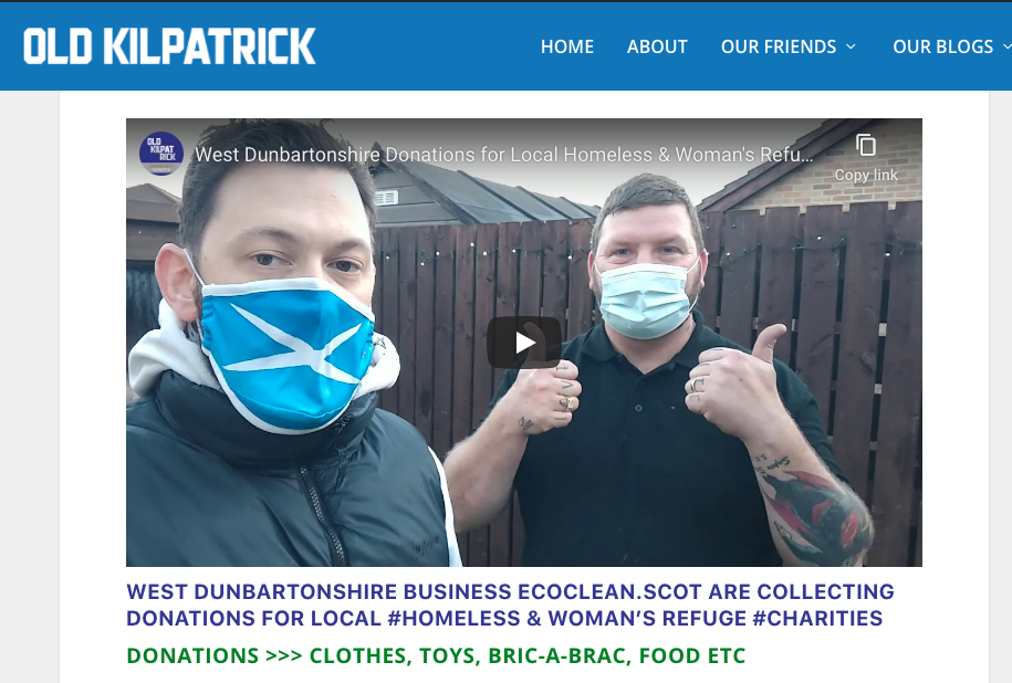 Donations for Local Homeless & Woman’s Refuge – West Dunbartonshire Charities (Free Collection)