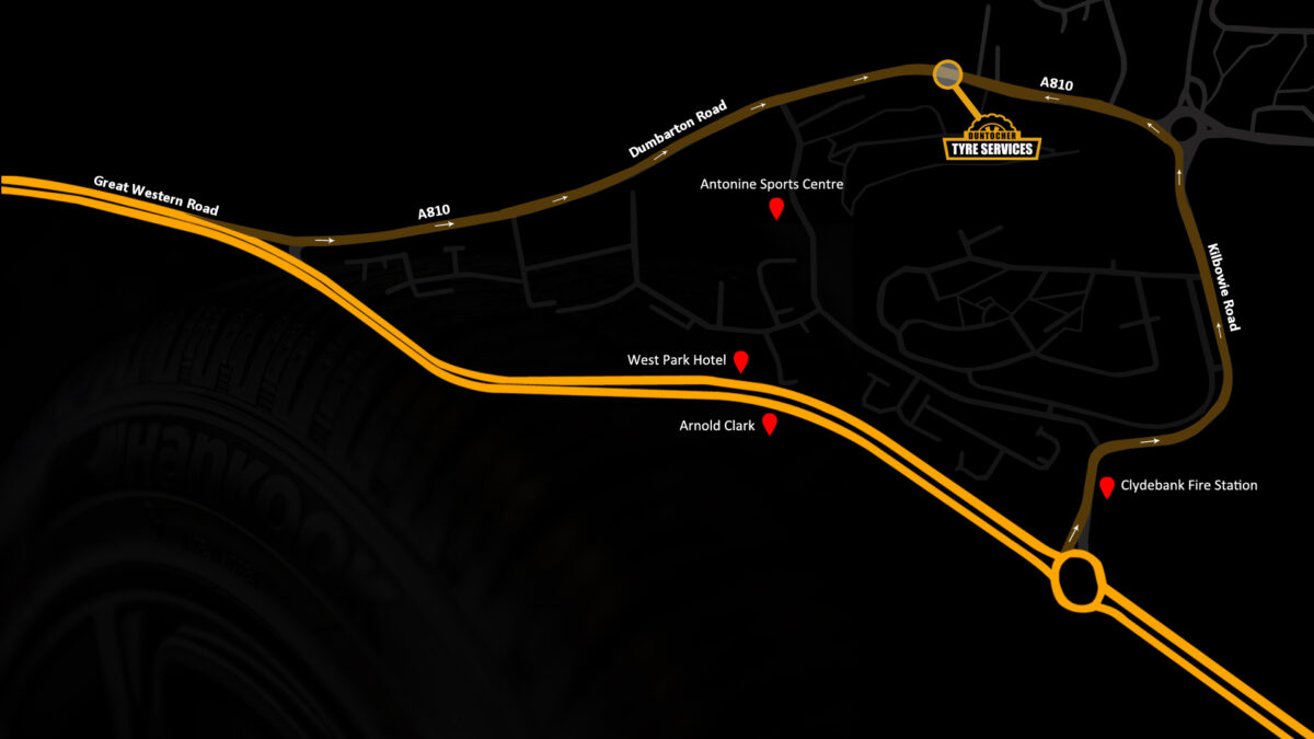 Directions - Location for Duntocher Tyre Services Clydebank